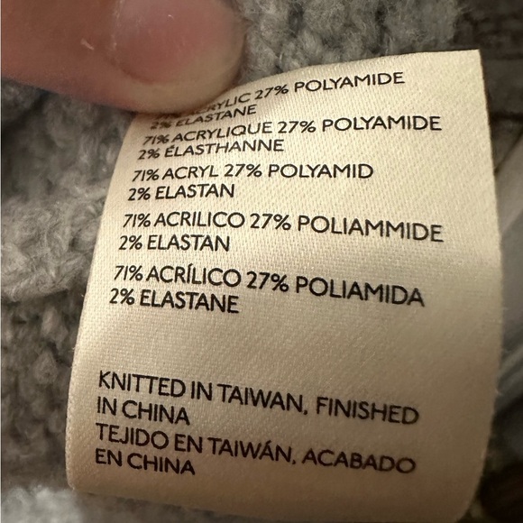 Free People Gray Textured Knit Turtleneck Sweater - Picture 5 of 5